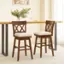 Alt View 4. Costway - 3 PCS 30" Bar Stool Wooden Chair with Contoured Backrest Swivel Padded Seat for Kitchen - Beige/Brown.