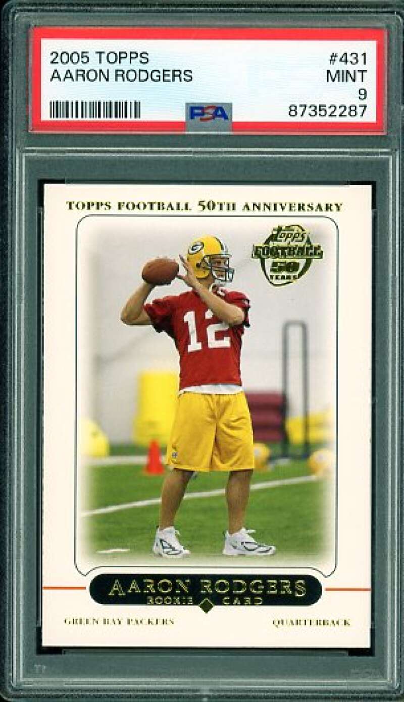 2005 TOPPS AARON RODGERS PA #431 MINT 9 87352287 TOPPS FOOTBALL 50TH ANNIVERSARY

AARON RODGERS
GREEN BAY PACKERS
QUARTERBACK