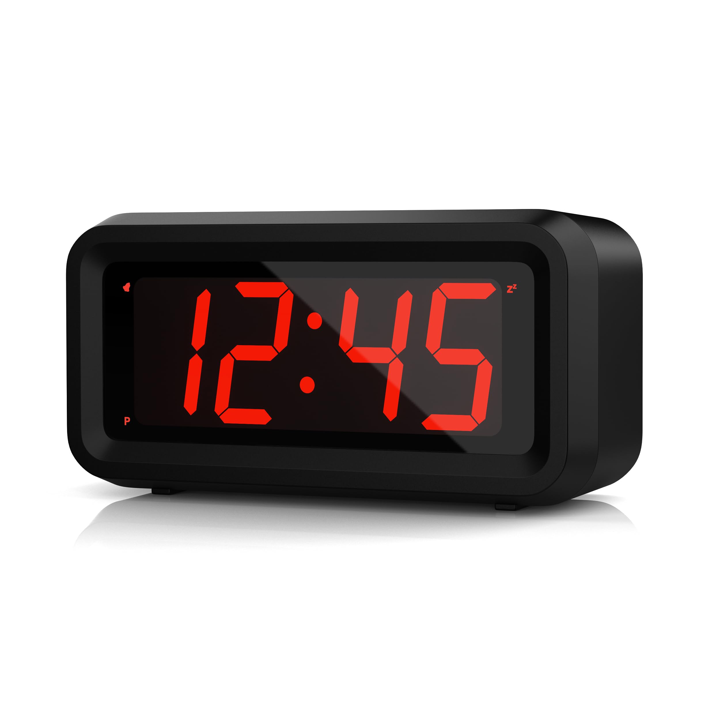 Front. Dazzed Corner - Alarm Clock, LED Digital Clock - Black.