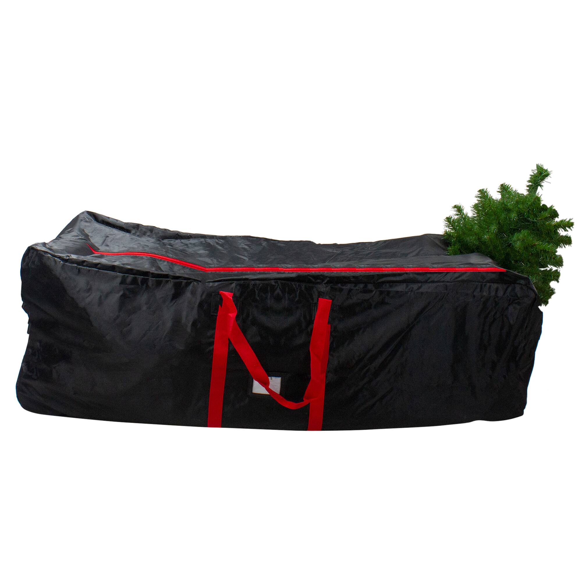 Front. Dyno - 58" Black Rolling Artificial Christmas Tree Storage Chest for 9ft Trees - Black.