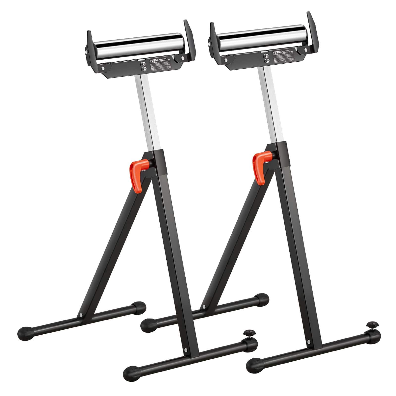 VEVOR - 2-Pack Roller Stands, 250 lbs Load Capacity, 27-43 in Adjustable Height, Folding Heavy Duty with Polished Steel Roller - Black price history on PriceWatchPro