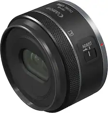 The text on the image reads "Canon RF-S Dual Lens Canon K RE 7 - 1 . . . 1 . ADJUST 58mm."