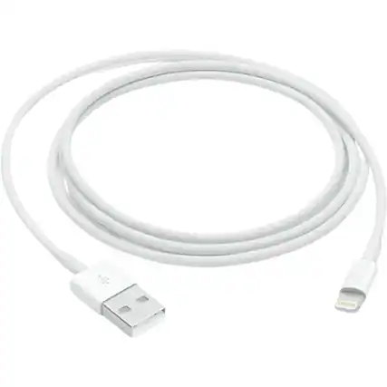 Front. Apple - Apple Lightning to USB Cable (1 m) (MXLY2ZM/A) - White.