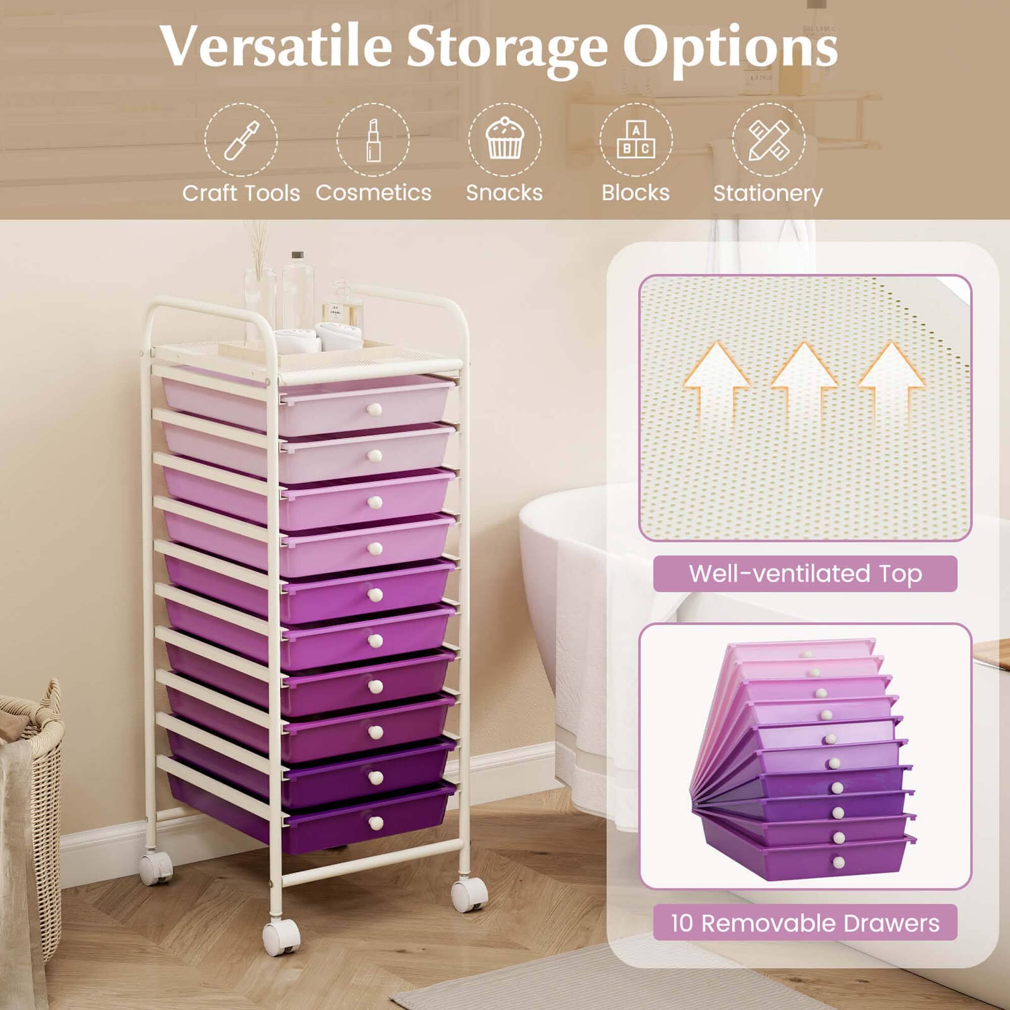Versatile Storage Options
Craft Tools
Cosmetics
Snacks
Blocks
Stationery
Well-ventilated Top
10 Removable Drawers