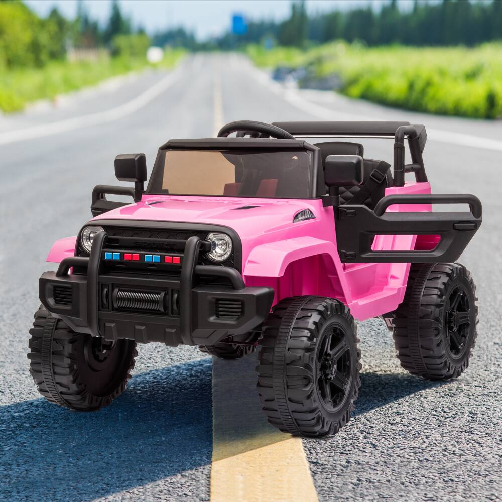 Alt View 2. Winado - Ride on Truck with Remote Control, 4 Wheels 12V Battery Powered Kids Car, with LED Headlight/Horn Button/ MP3 Player/USB - Pink.