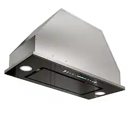 Onefly - 30 inches - Convertible - Range Hood Insert - Black Tempered Glass