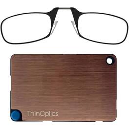 ThinOptics - Readers with Wallet - 2.00 - Black Frame, Rose Gold Wallet - Black/Rose Gold