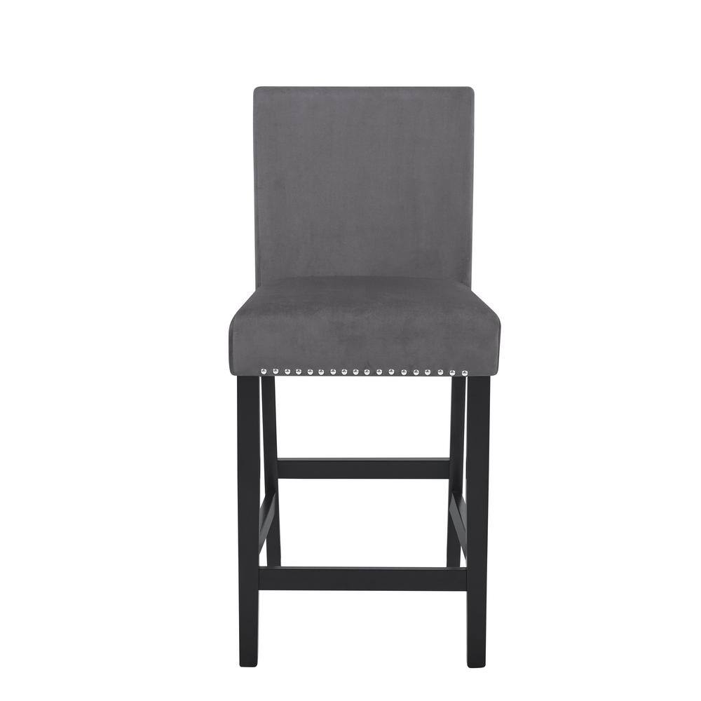 Left. New Classic Furniture - Furniture Celeste 39.5" Wood Counter Chair in Gray (Set of 2) - Gray.
