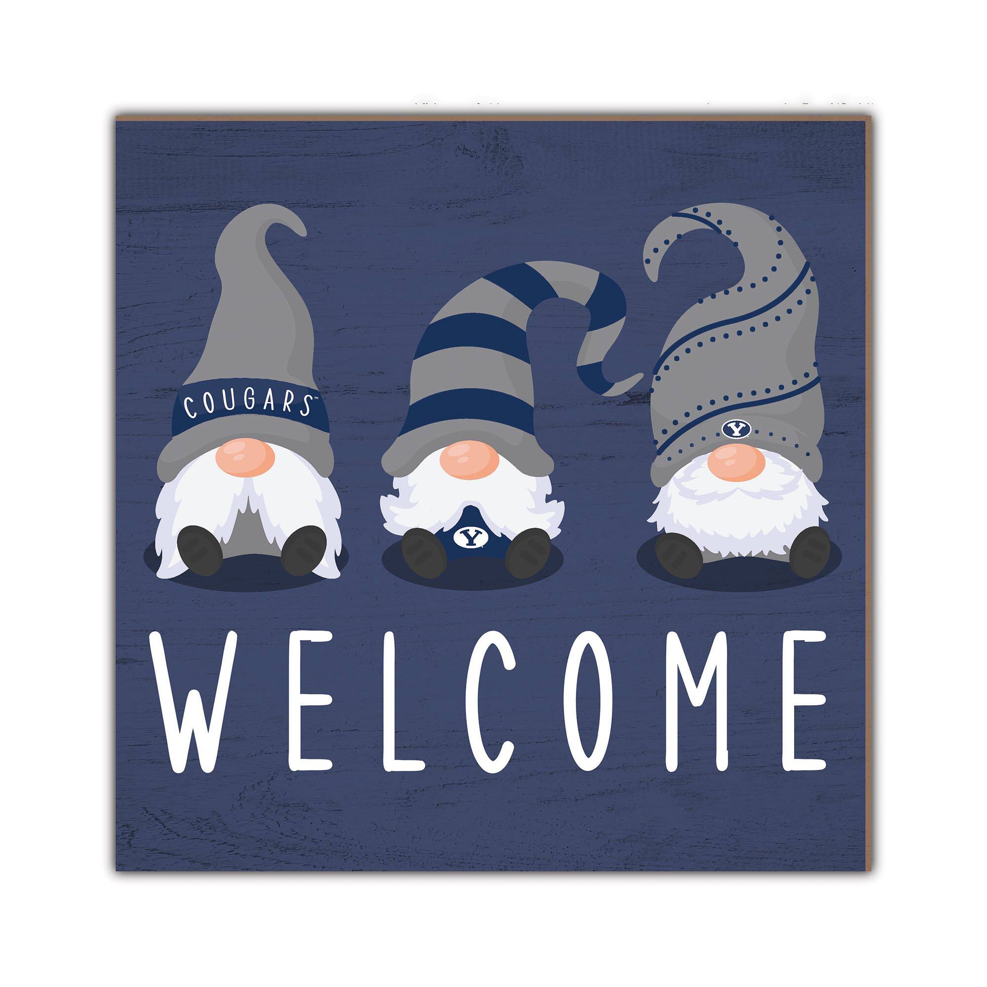 BYU Cougars 10'' x 10'' Welcome Gnomes Sign