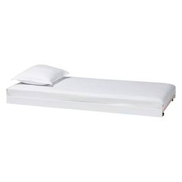 Baxton Studio - Lucera Trundle - Underbed Low-Profile Rolling Base for Daybeds and Guest Rooms, Twin - White