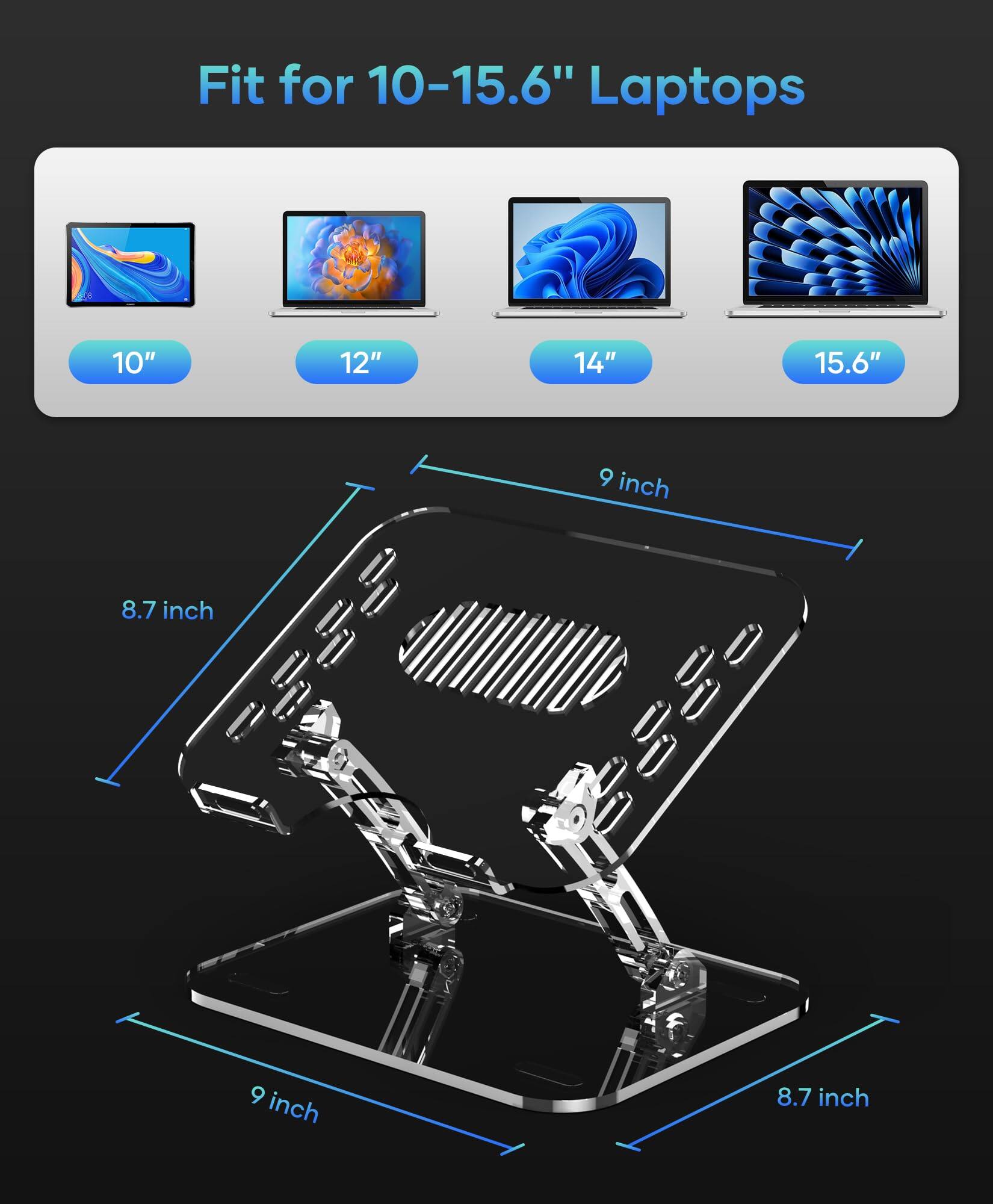Fit for 10-15.6" Laptops  
10" 12" 14" 15.6"  
9 inch 8.7 inch