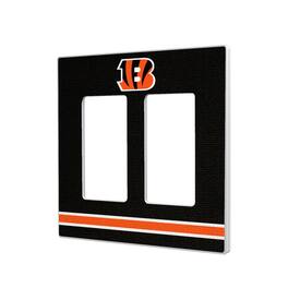 Keyscaper - Cincinnati Bengals Stripe Double Rocker Light Switch Plate - Multicolor