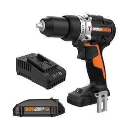 WORX - Nitro WX352L 20V PowerShare 1/2" Cordless Hammer Drill - Battery & Charger Included - Black