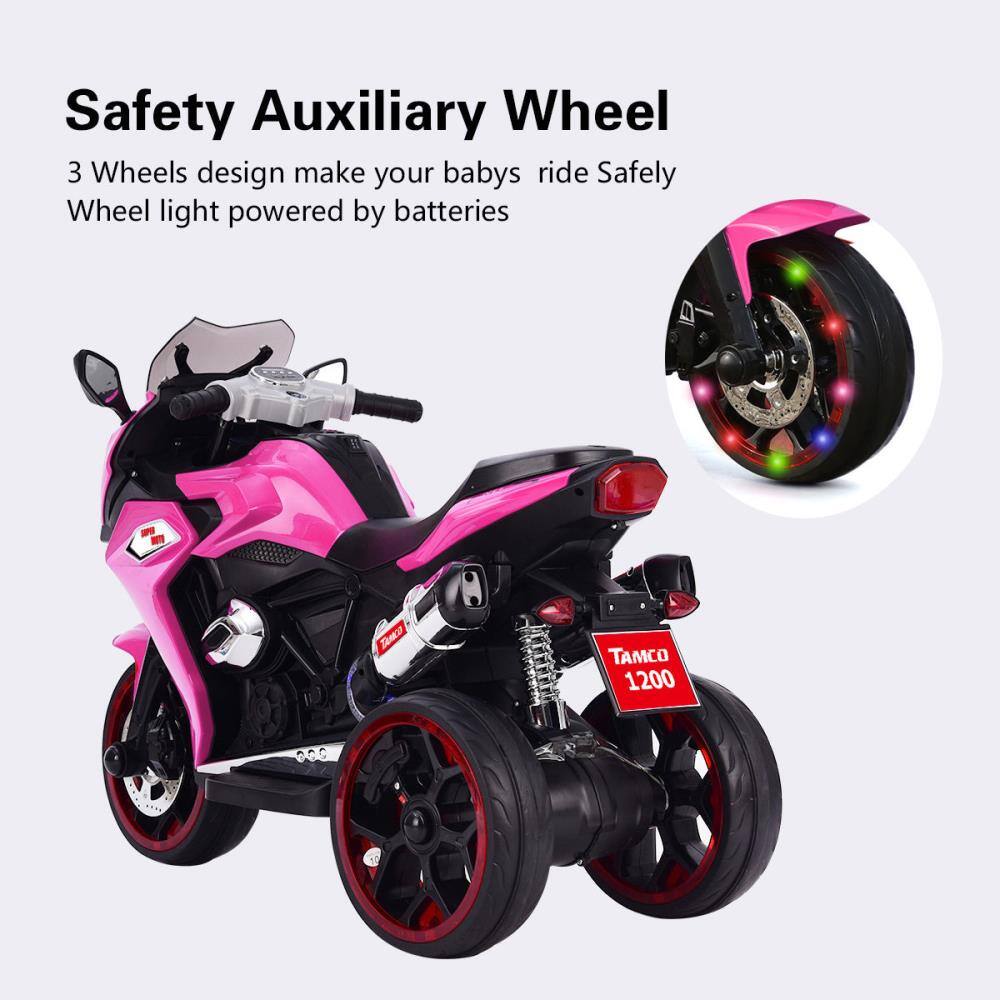 Safety Auxiliary Wheel

3 Wheels design make your baby ride safely

Wheel light powered by batteries

TAMCO 1200