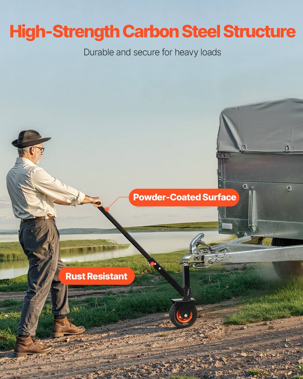 High-Strength Carbon Steel Structure: Durable and secure for heavy loads. Powder-Coated Surface: Rust Resistant.