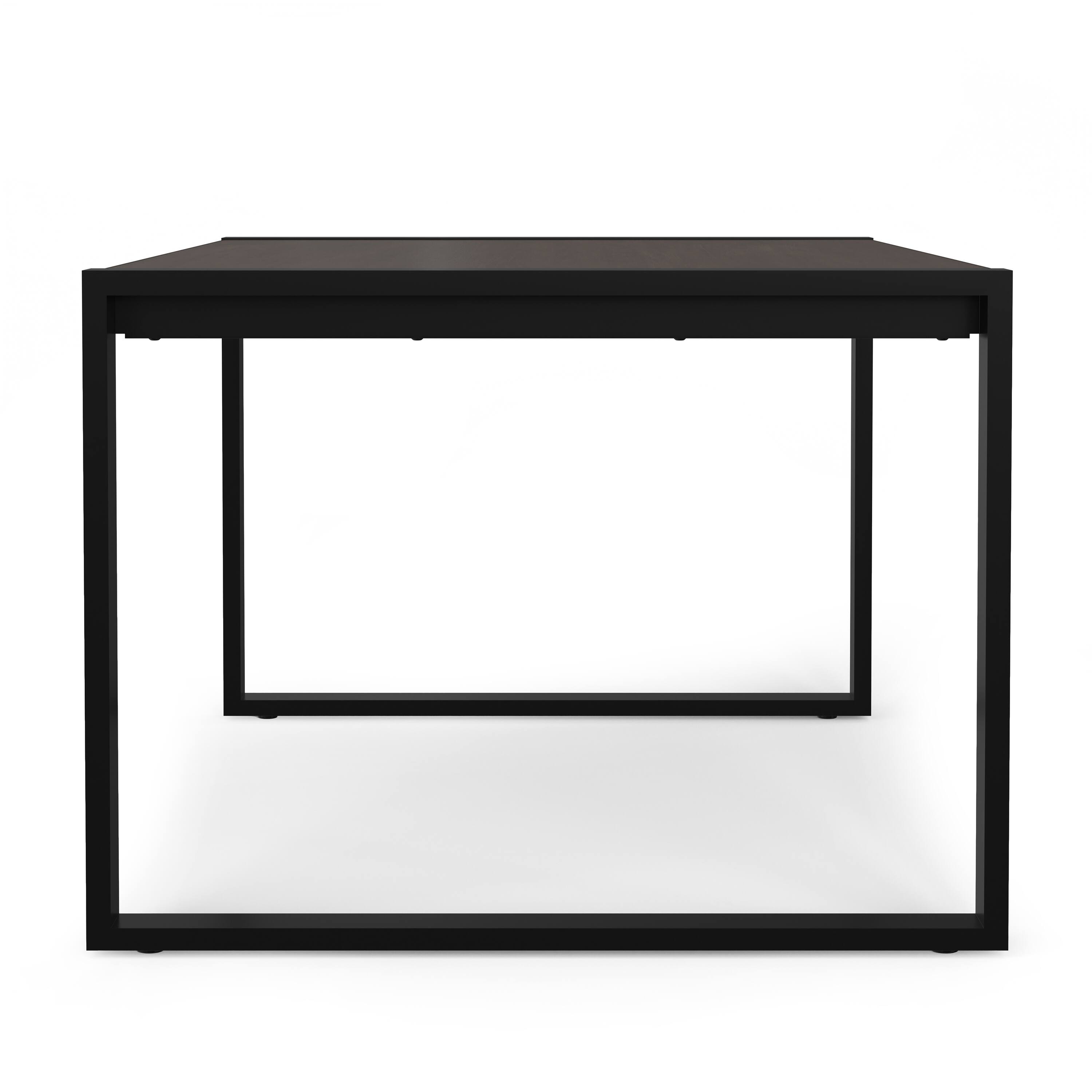 Alt View 1. Simpli Home - McKenzie 66 inch x 40 inch Rectangle Modern Industrial Dining Table in Smoky Grey - Smoky Grey.