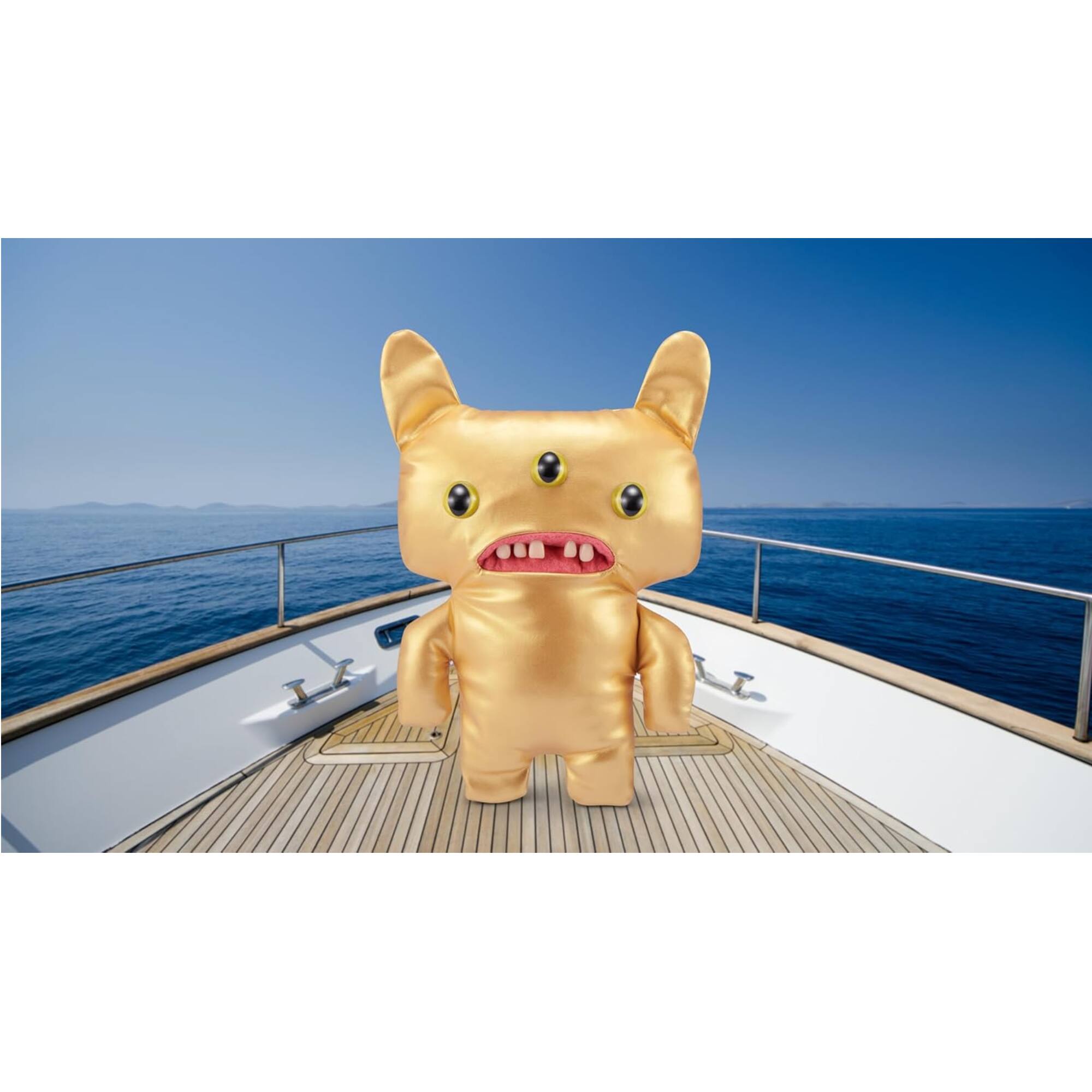 Alt View 1. Fuggler - Fuggler Gold Fuggs by ZURU Funny Ugly Monster, Plush, Collectible, Toy (Reeko - All Over Gold) - Assorted Pre-Pack.