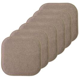Sweet Home Collection - Alexis Memory Foam No Slip Back 16" x 16" Chair Pad Cushions, 6-Pack - Chocolate