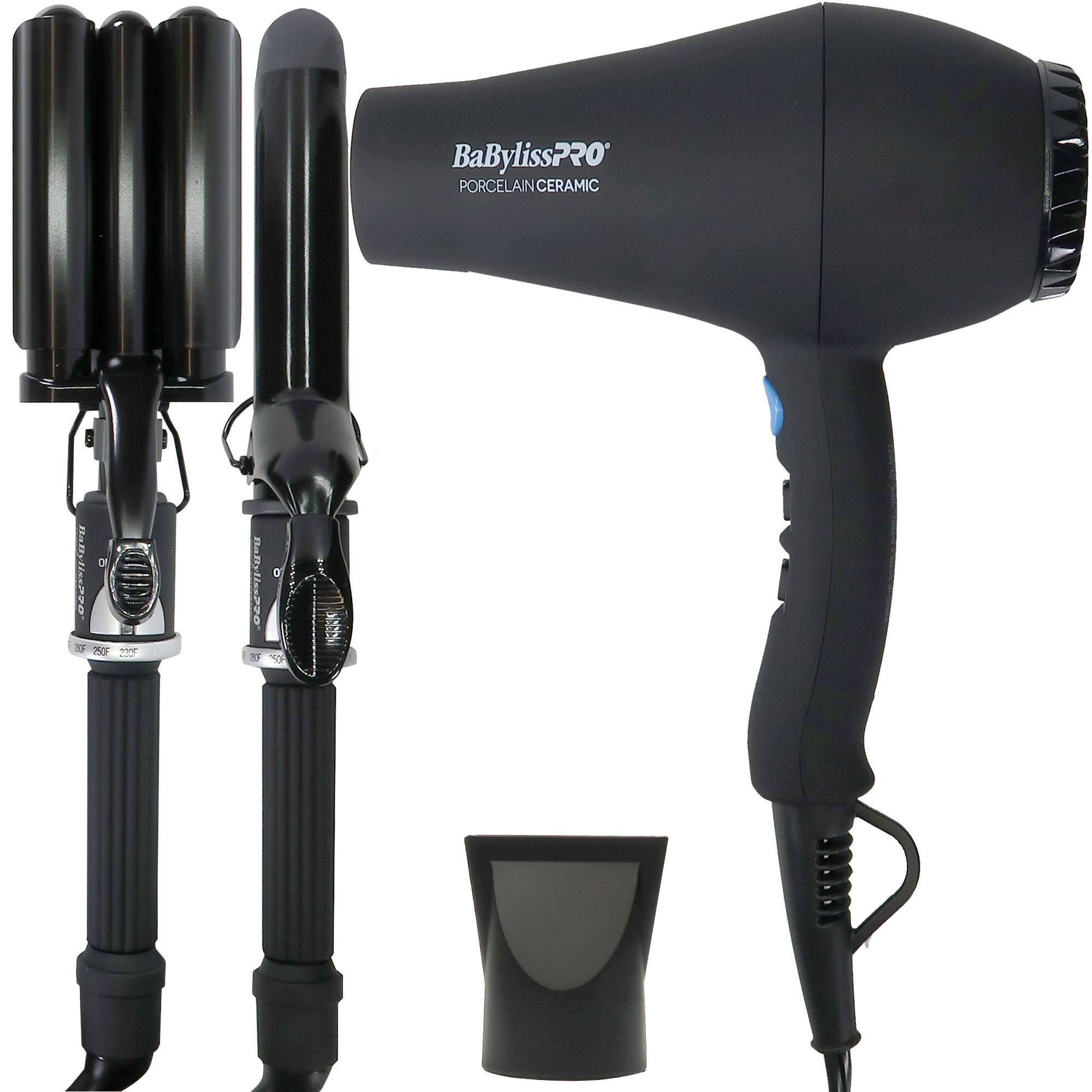 Babyliss - Pro Porcelain Ceramic Gift Box (Dryer, Waver, Curling Iron) Black #BPPP7