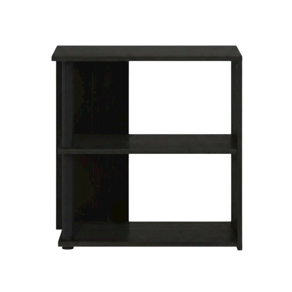 Angle. FurniFact - Espresso and Black 2-Tier End Table with Modern Design - Espresso/Black.