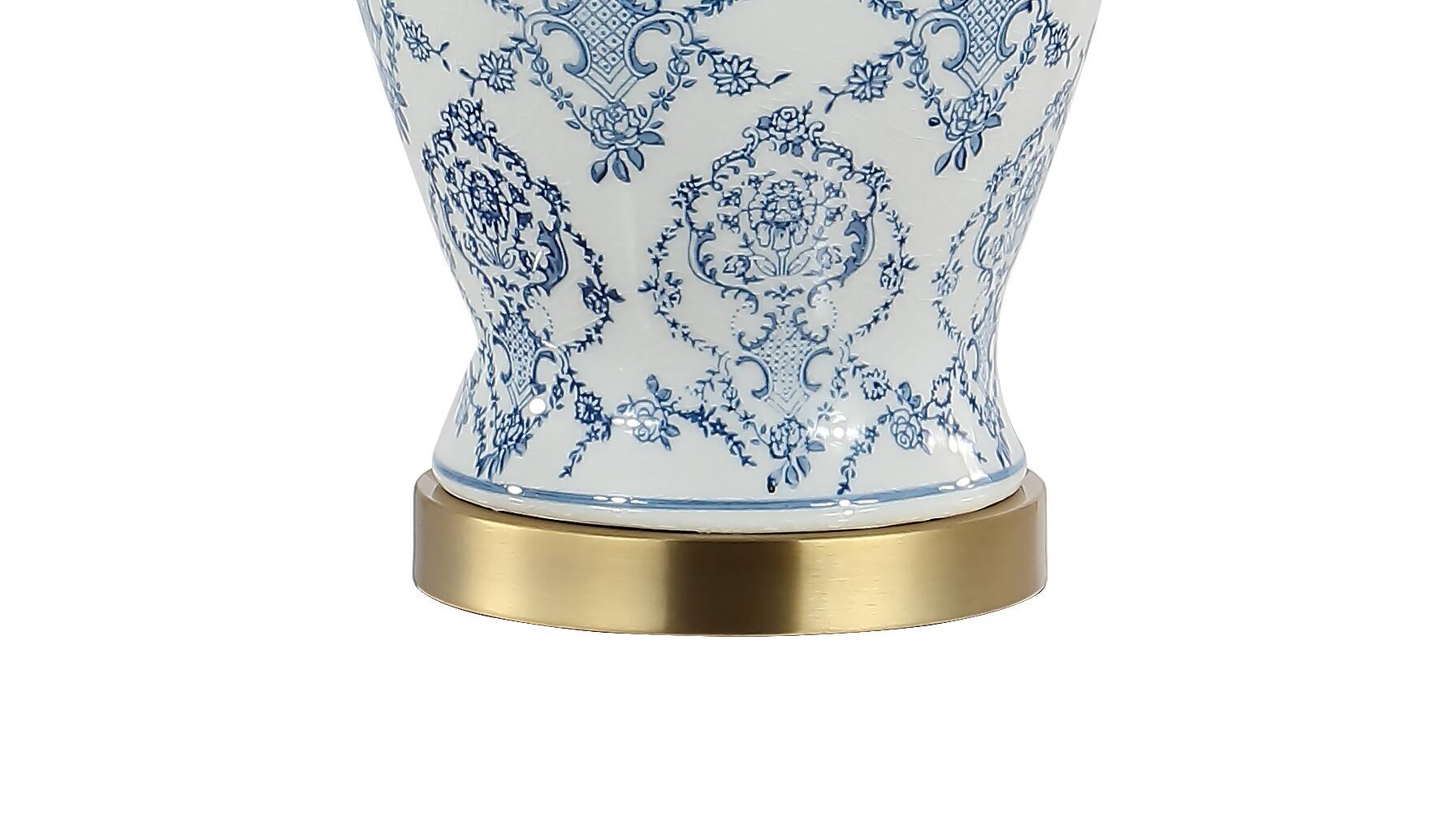 Alt View 3. Jonathan Y - Juliana 22.25" Traditional Classic Chinoiserie Ceramic LED Table Lamp, Blue/White - Blue/White.
