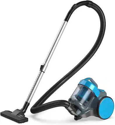 Front. Sweet - Canister Vacuum Cleaner, Lightweight Portable Vacuum Cleaners with Automatic Retractable Cord, Blue - Blue.