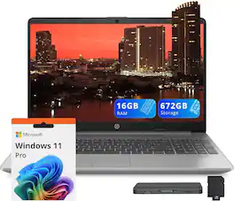 HP - 250 G9 15.6" FHD Business Laptop, Intel Celeron N4500, 16GB RAM, 512GB SSD,UHD Graphics,Win 11 Pro - Silver