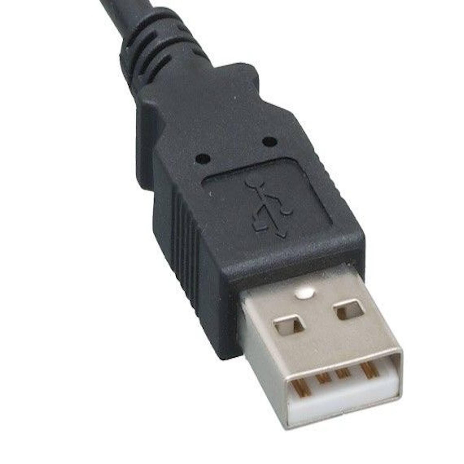Left. Sanoxy - Sanoxy 5ft USB 2.0 A Male to Mini-B 5-pin + Micro-B 5-pin Charging Cable - Black.