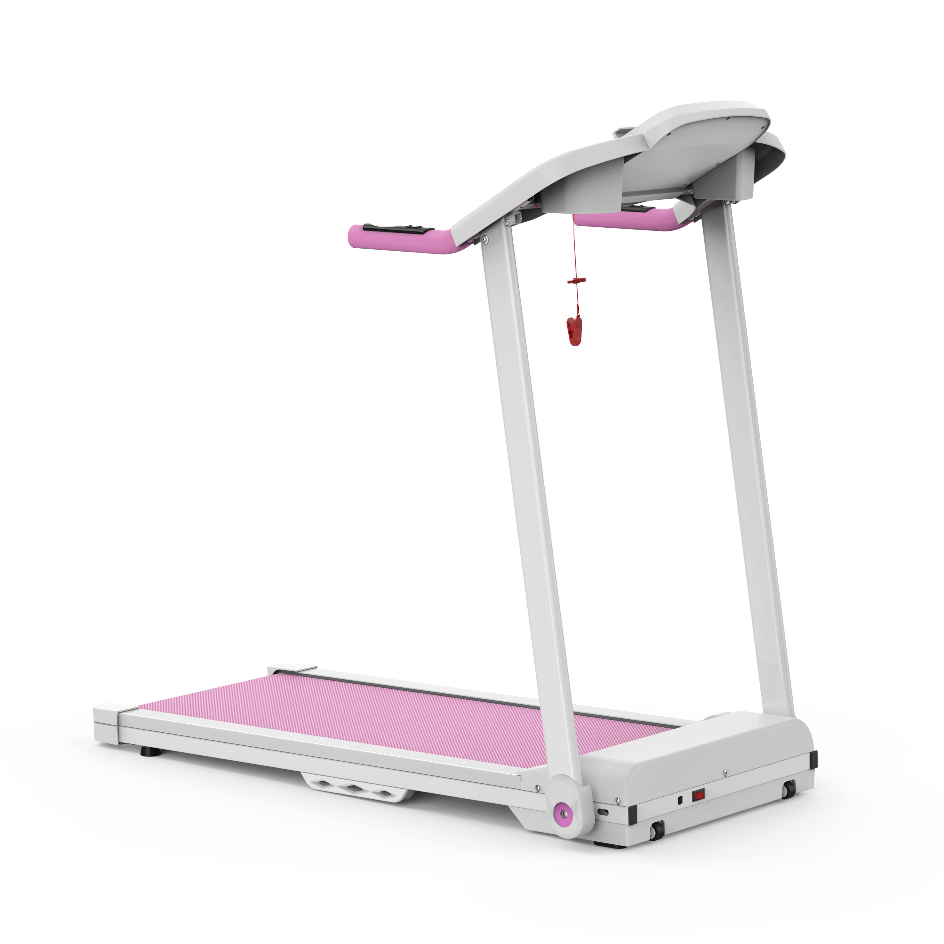Alt View 8. Tiramisubest - 2.5HP Foldable Electric Treadmill for Home Gym, Max 265 LBS Capacity - White|Pink.
