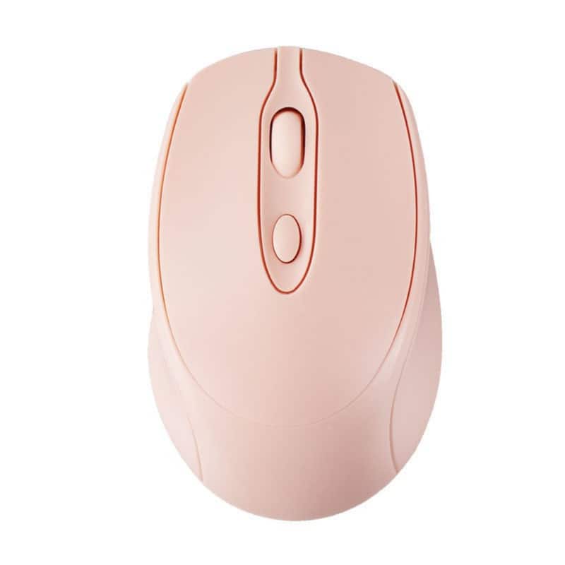 RISOKEYS - Wireless Mouse - Dual Mode BT5.2 & 2.4G Silent Click, Rechargeable for Laptop/Tablet/PC for Office, Gaming & Students - Wireless - Pink
