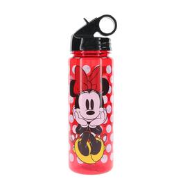 Disney - Minnie Mouse Water Bottle With Flip-Up Straw | Holds 20 Ounces - Red