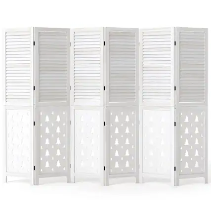 Front. Costway - Costway 67" Tall Wood Room Divider, 6 Panel, Folding Privacy Screen for Room Separation - White.
