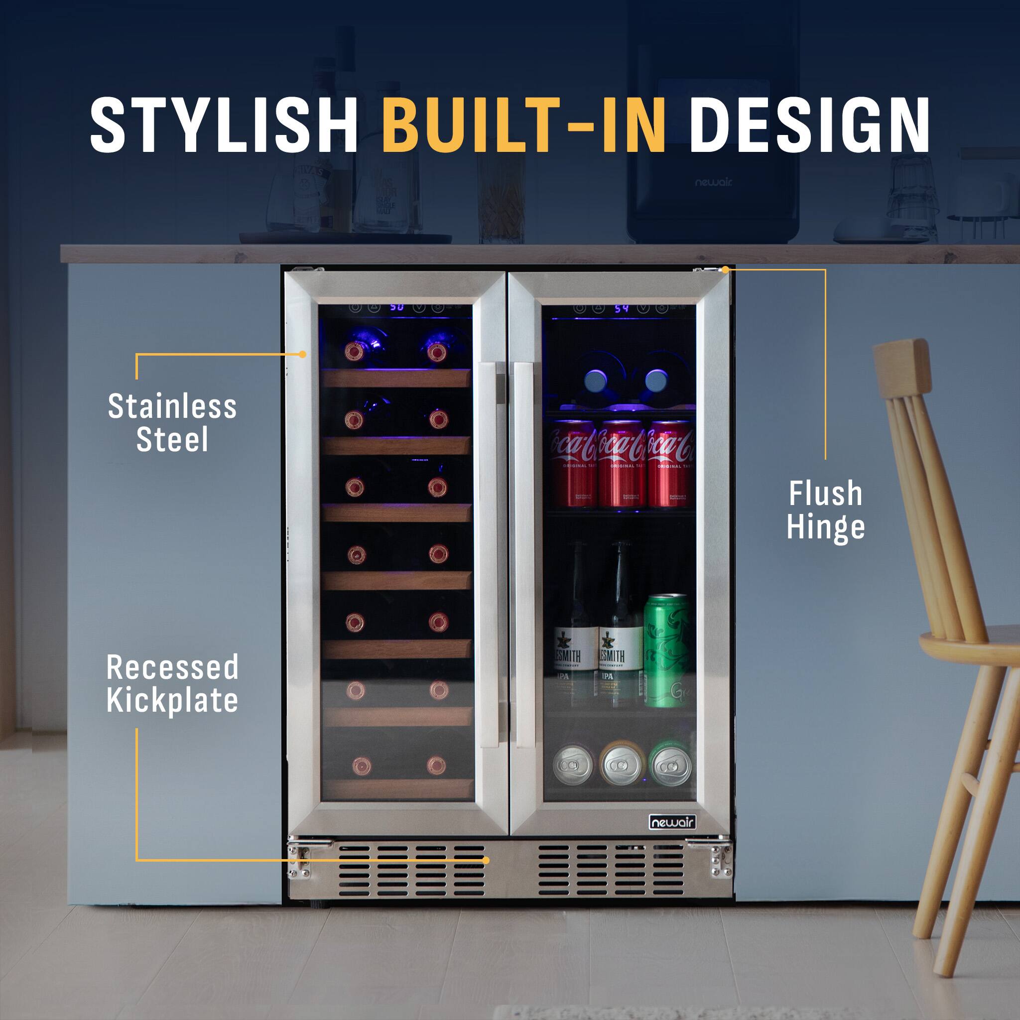 STYLISH BUILT-IN DESIGN

- Stainless Steel
- Flush Hinge
- Recessed Kickplate