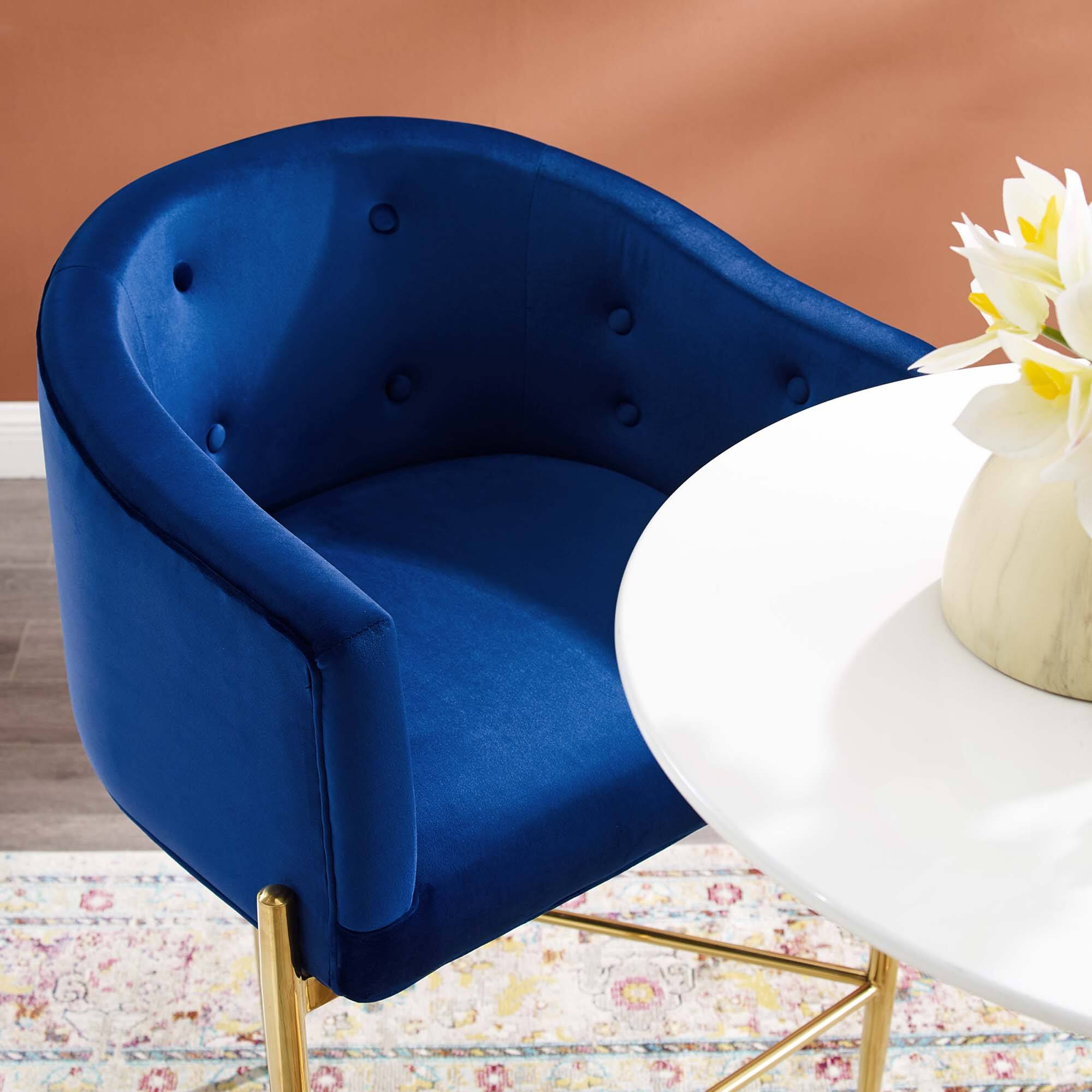 Back. Modway - Savour Tufted Performance Velvet Bar Stool by Modway - Navy.
