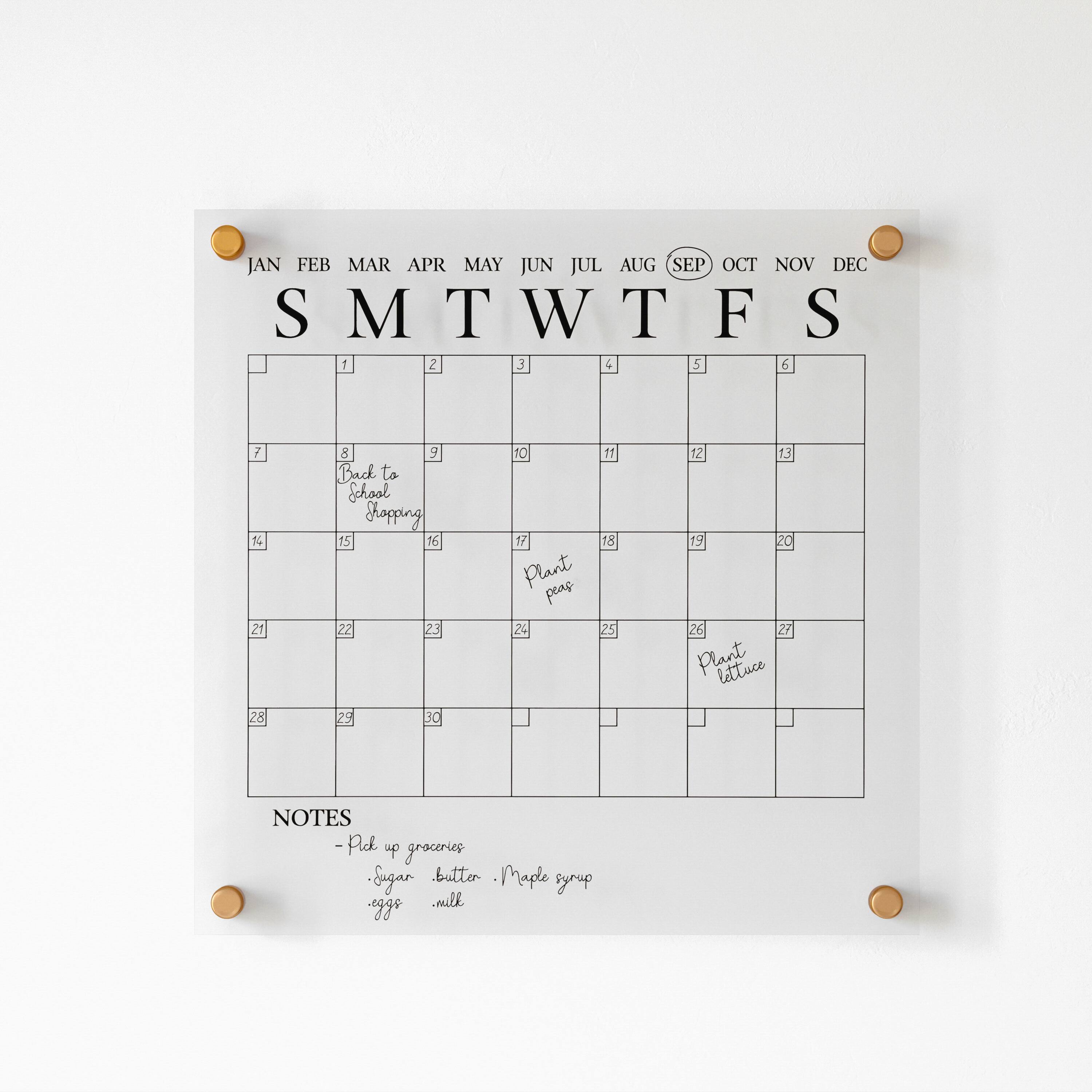 JAN FEB MAR APR MAY JUN JUL AUG SEP OCT NOV DEC SMTWTFS 1 2 3 4 5 6 7 8 9 10 11 12 13 14 15 16 17 18 19 20 21 22 23 24 25 26 27 28 29 30 31 Back to School Happening 15 15 22 23 25 30 10 17 Plant peppers 24 17 18 25 12 3 19 20 26 27 Plant lettuce NOTES - Pick up groceries - Butter - Maple syrup - Milk - Eggs