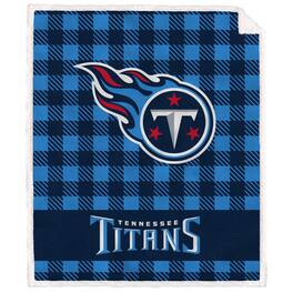 Pegasus - Tennessee Titans 50" x 60" Buffalo Check Royal Plush Sherpa Blanket - Multicolor