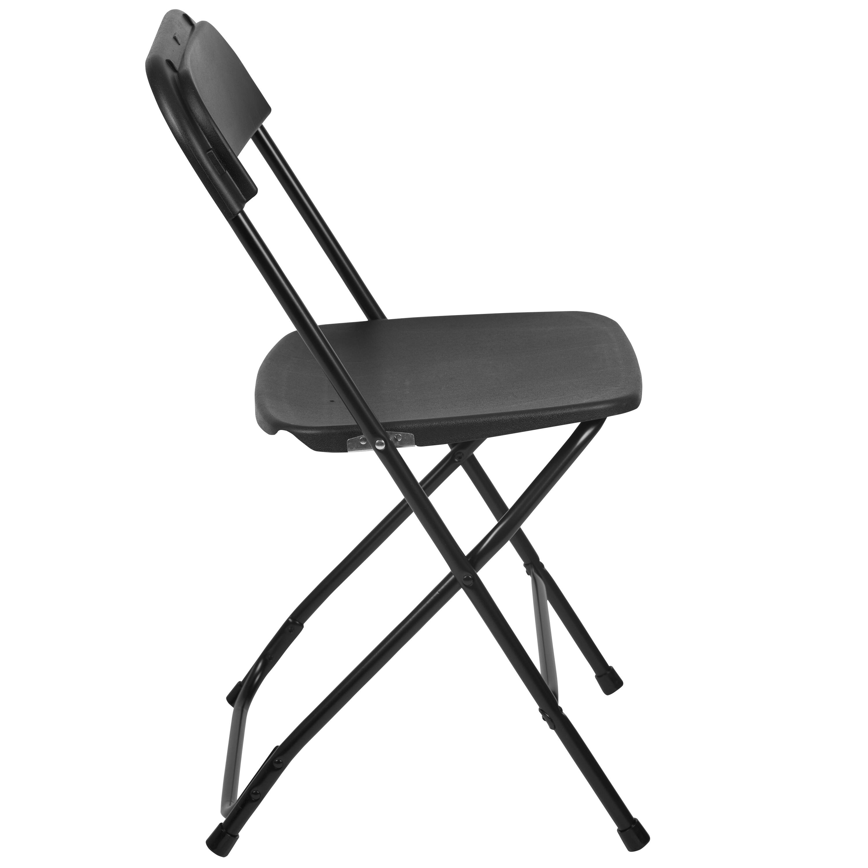 Alt View 9. Emma + Oliver - Plastic Folding Chair - 4 Pack 650LB Weight Capacity - Black.