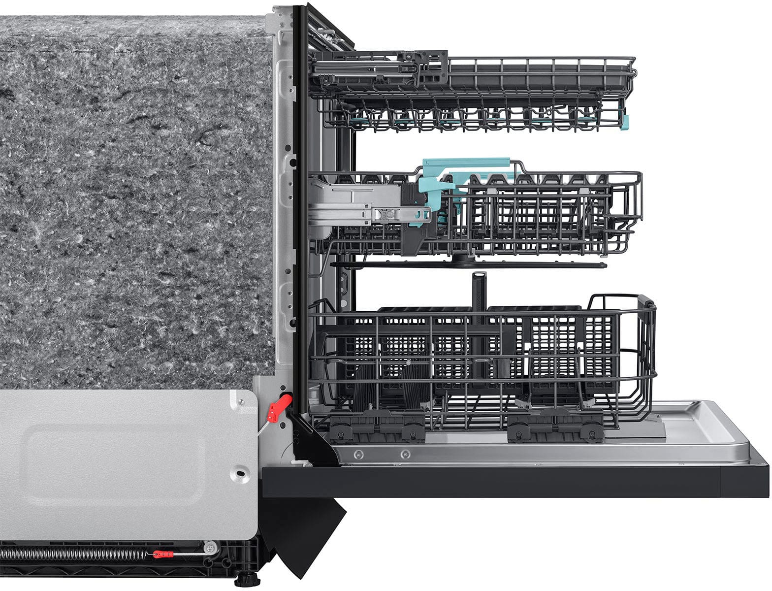 Alt View 21. Samsung - 24" AutoRelease Dry Smart Built-In Stainless Steel Tub Dishwasher with 3rd Rack Washing System, 38dBA - Matte Black Steel.