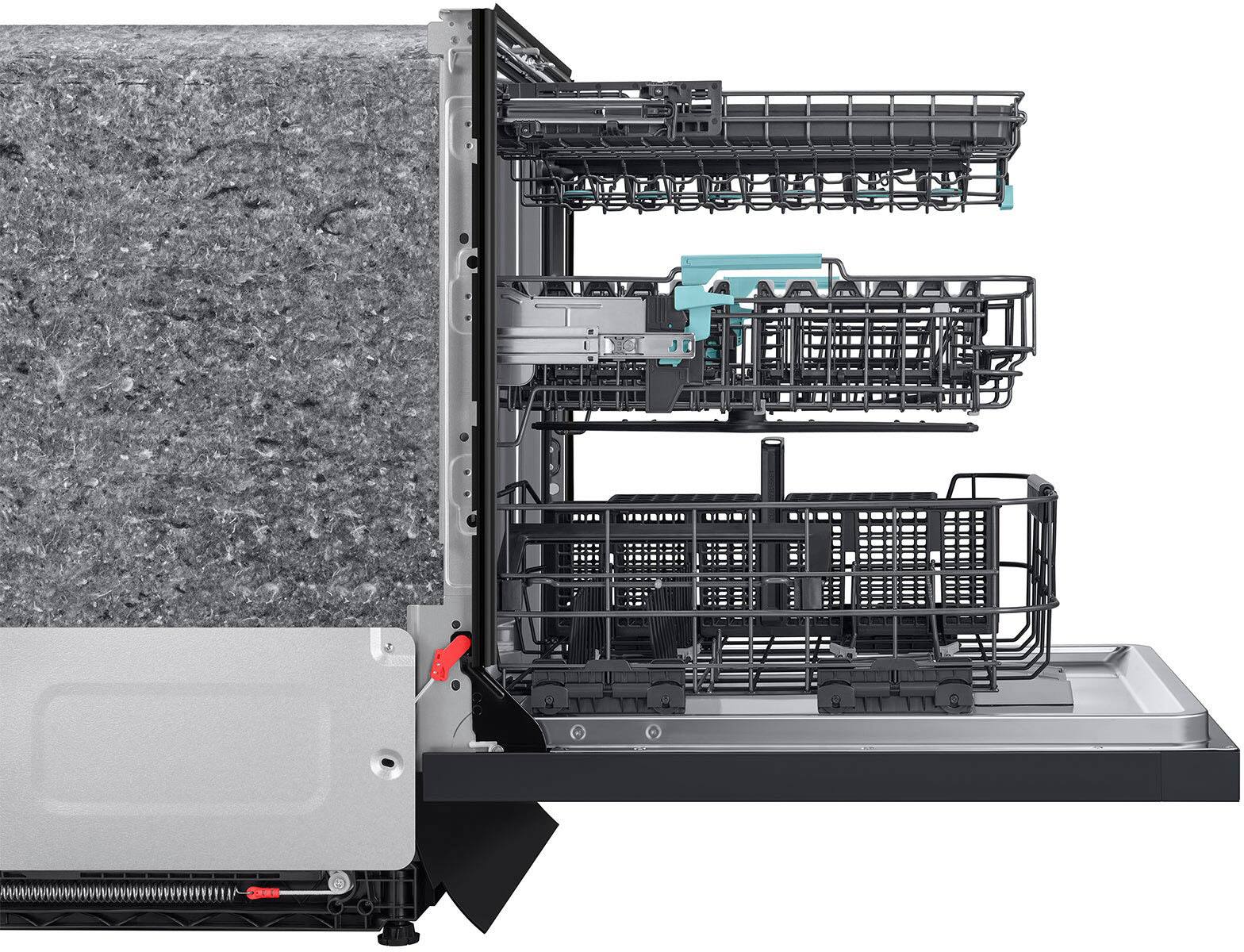 Alt View 21. Samsung - 24" AutoRelease Dry Smart Built-In Stainless Steel Tub Dishwasher with 3rd Rack Washing System, 38dBA - Matte Black Steel.