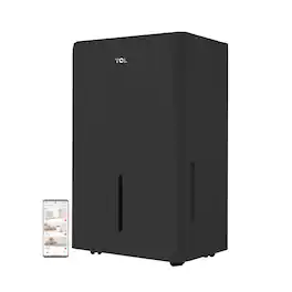TCL - 50 Pint 4500 Sq. Ft. 7.5 Quart Bucket Capacity Smart Portable Dehumidifier with Pump, ENERGY STAR Certified - Black