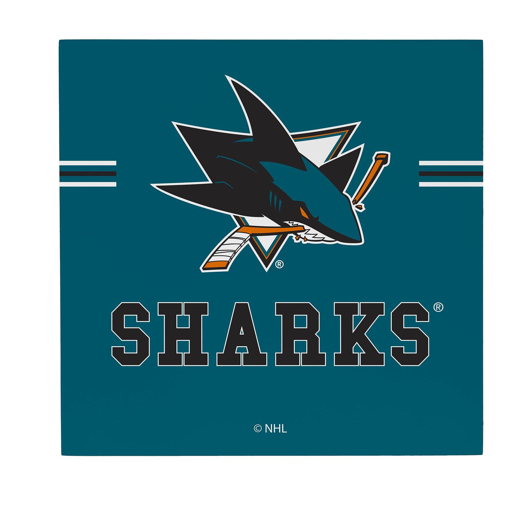 San Jose Sharks 12" x 12" Wood Wall Sign