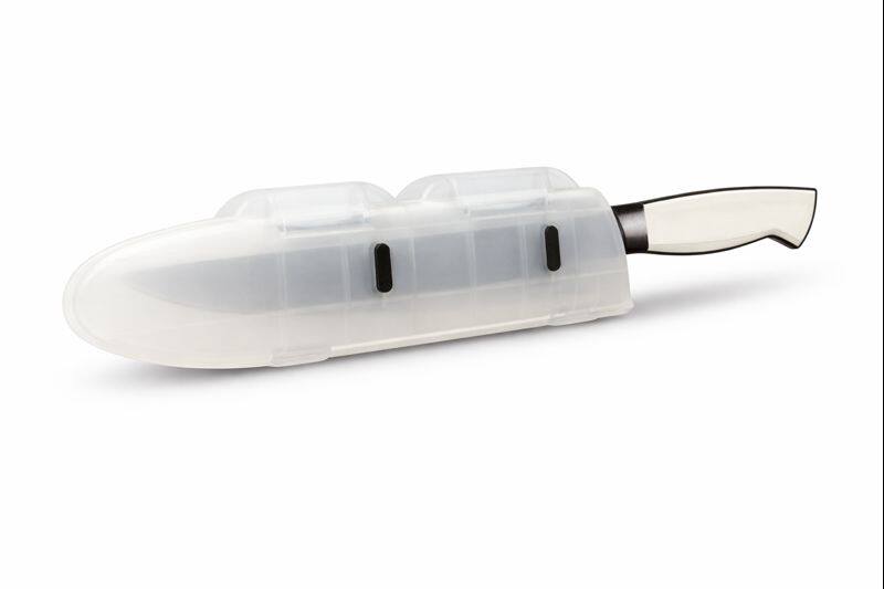 Front. Blade Guard - Blade Guard 8" Knife Protector for Safe Storage, Travel & Drawer Edge Protection Dishwasher Safe - Clear.
