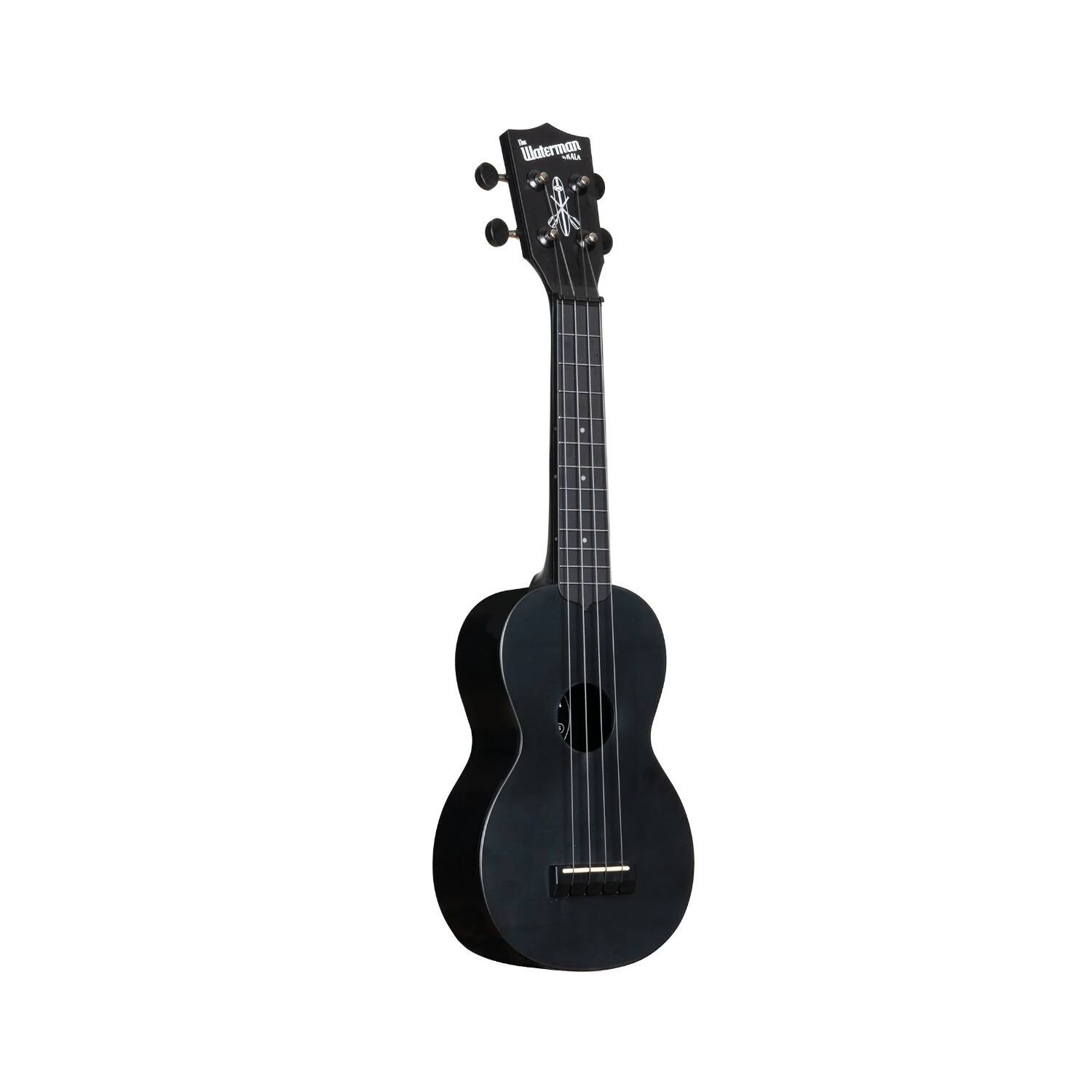 Front. Kala - Kala Brand Music Co Waterman Recycled Matte Black Sand Soprano Ukulele.