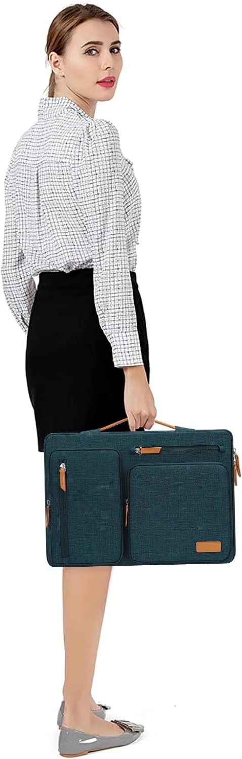 Alt View 2. mosiso - 360 Protective Laptop Handbag Sleeve 15-15.6 inch for MacBook Pro 16 HP Acer Dell Lenovo ASUS - Teal Green.