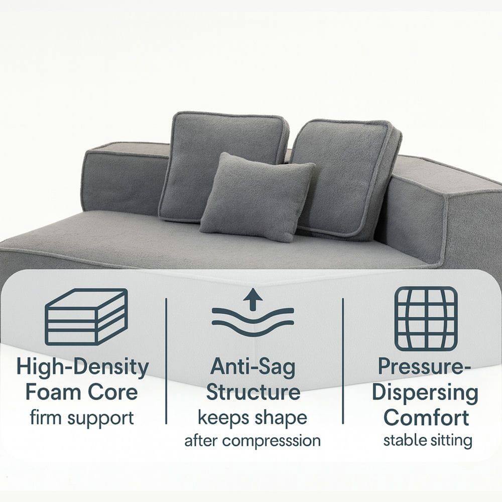 High-Density Foam Core  
firm support

Anti-Sag Structure  
keeps shape after compression

Pressure-Dispersing Comfort  
stable sitting