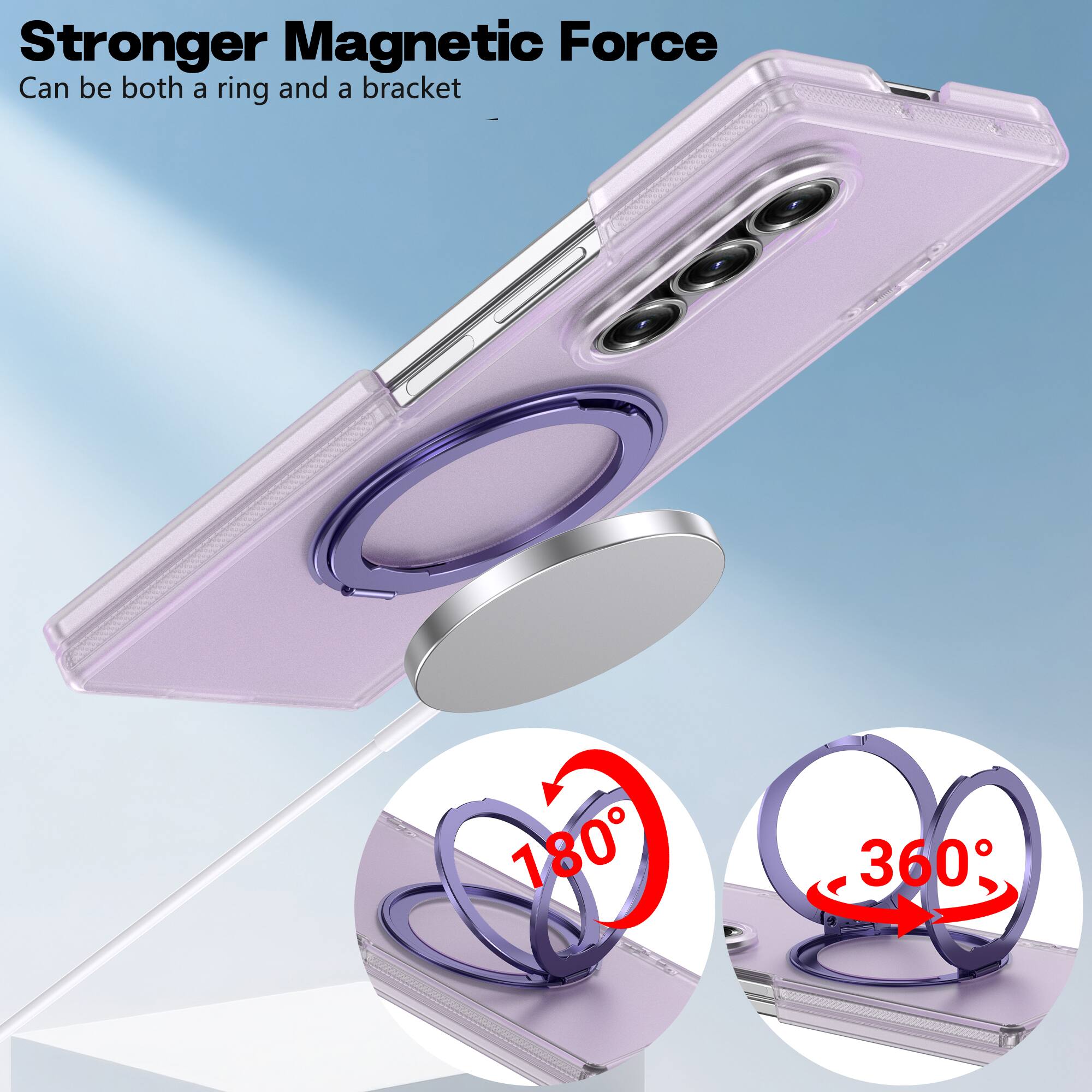 Stronger Magnetic Force  
Can be both a ring and a bracket  
180°  
360°