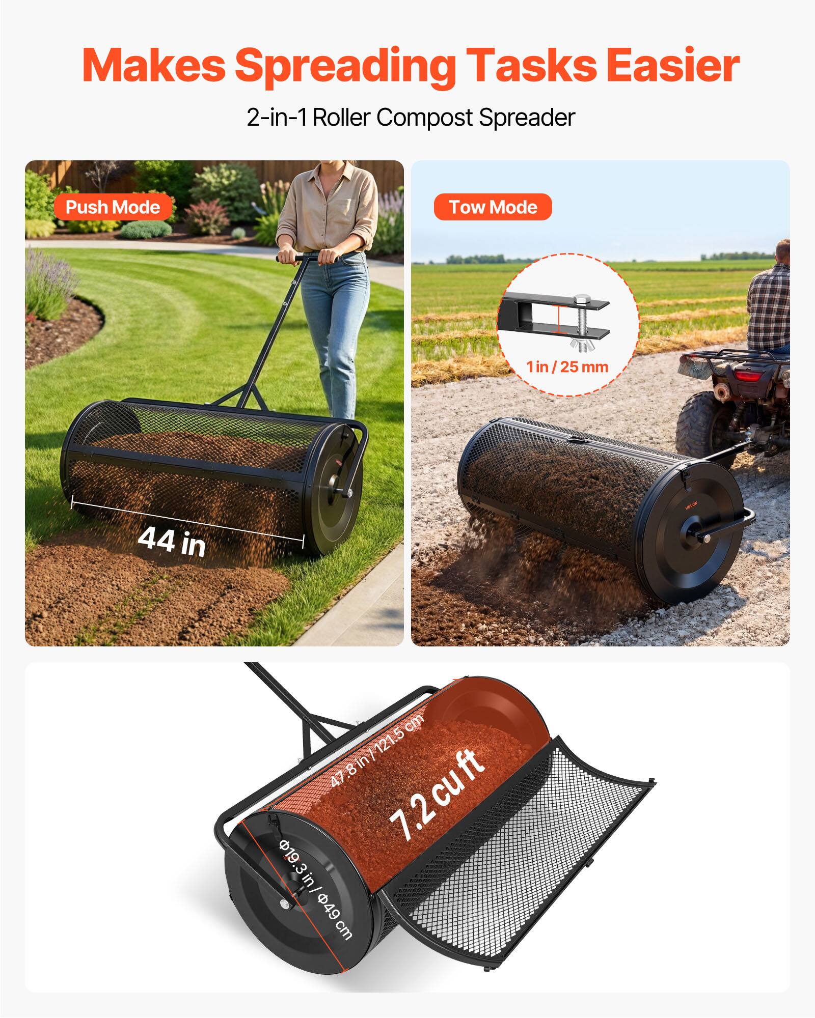 VEVOR Compost Spreader, 44