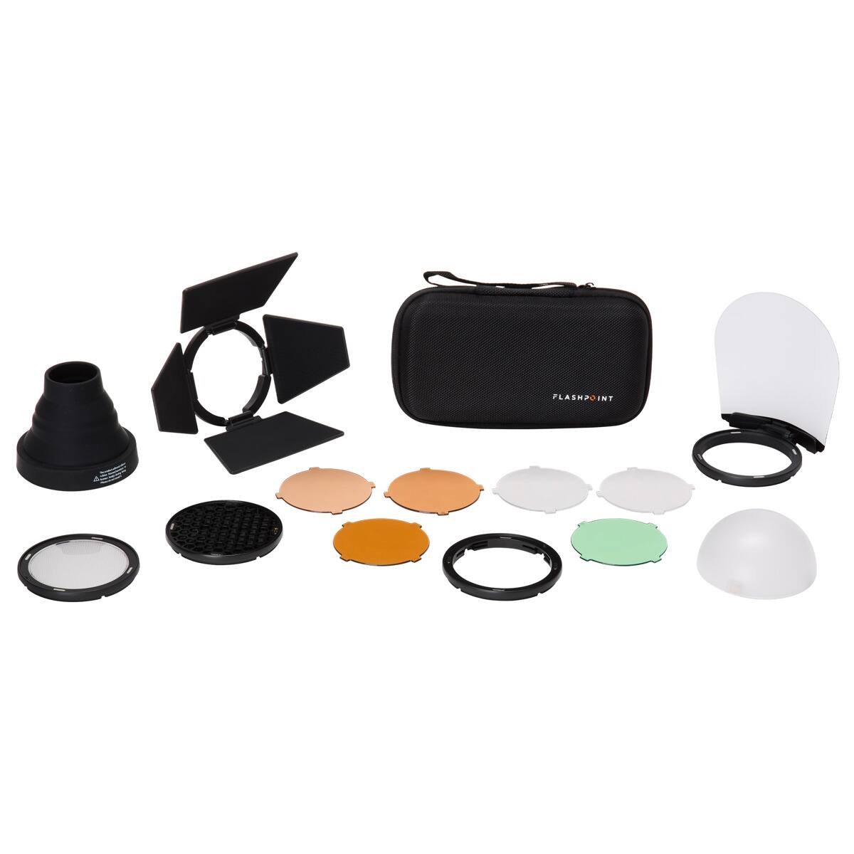 Alt View 5. Flashpoint - Flashpoint XPLOR 100 Pro II R2 TTL Pocket Flash (Black), with Round Head Accessory Kit.