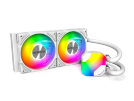 Montech - HyperFlow ARGB 240 - AIO CPU Cooler, Intel/AMD, 3100RPM Pump, 2x ARGB Fans - White
