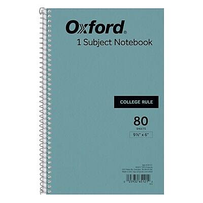 Oxford - 1-Subject Notebooks, 6" x 9.5", College Ruled, 80 Sheets - Blue
